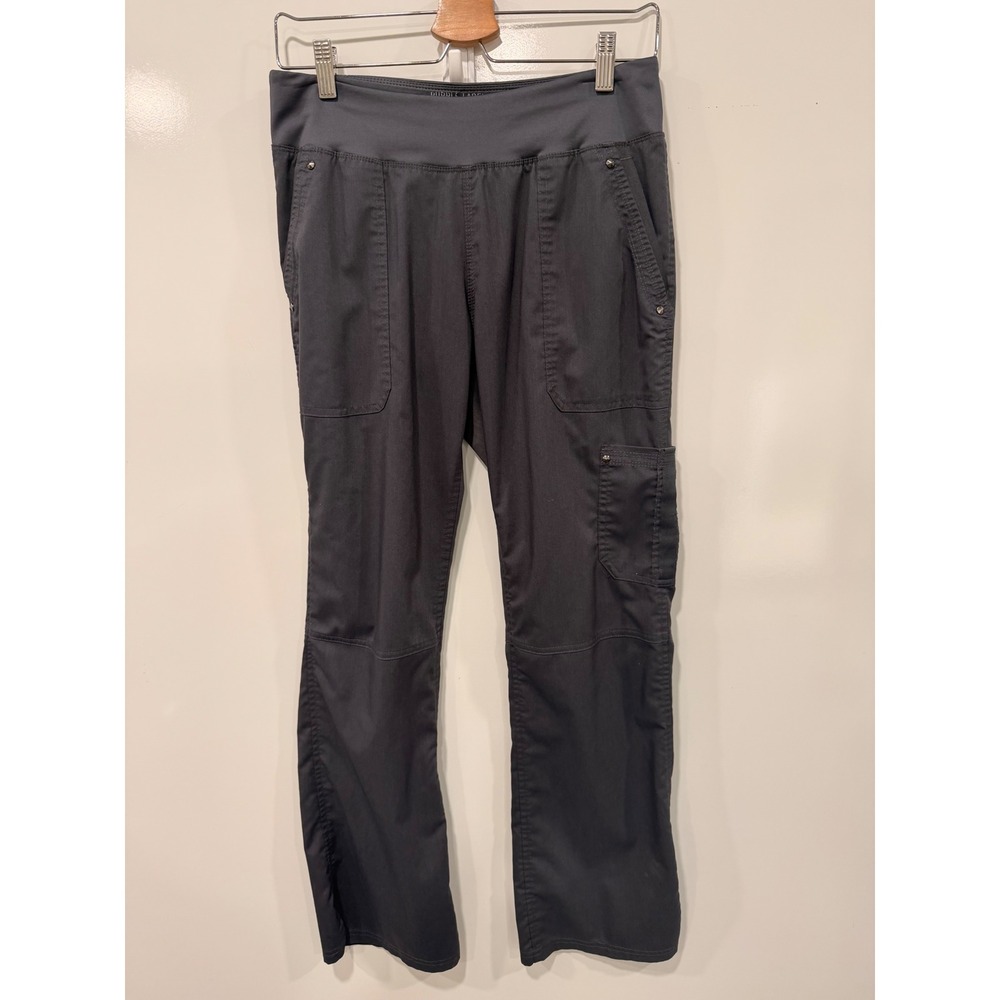 Purple Label by Healing Hands Gray Yoga Cargo Scrub Pants Style 9133 Womens Med.